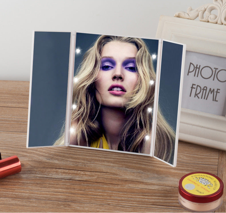 Tri-Fold Lighted Mirror