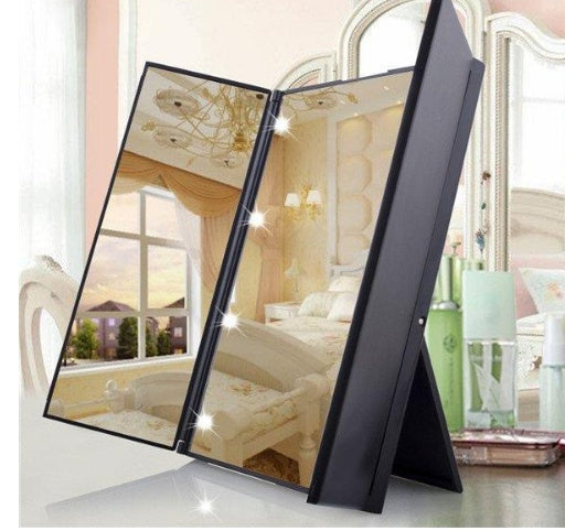 Tri-Fold Lighted Mirror